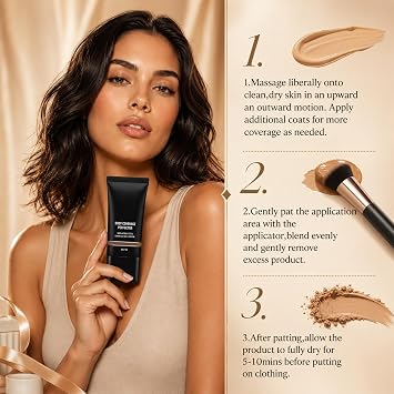 Body Coverage Perfector Waterproof Leg & Body Makeup Foundation, Full Coverage Tattoo Cover Up Concealer, Long Lasting Sweatproof & Transfer Resistant Body Makeup for Legs, Face (Dark skin)