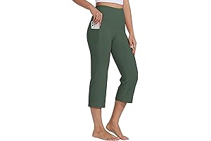 Yoga Capris for Women with Olive Green Hue