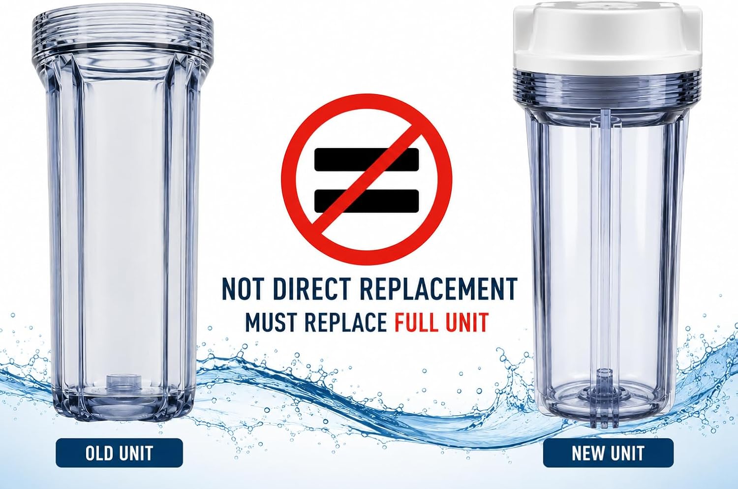 CFS 2 CC-10-CA Carbon Block RO Filters and CCI-10-CLW Clear Canister Kit | One Carbon block cartridge & the clear canister. 1/4 in NPT ports, wrench, screws & bracket included.