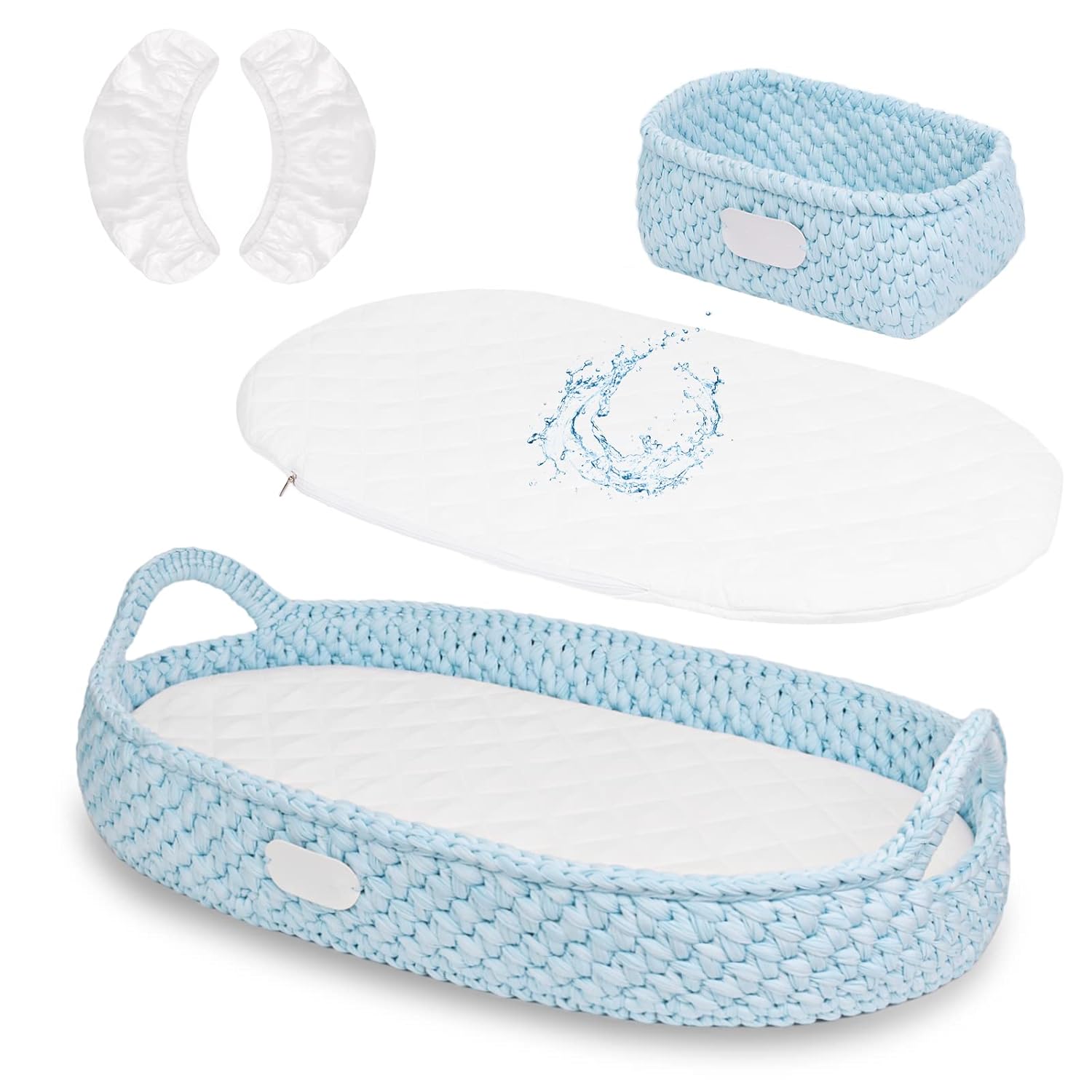 TATA AMG ® Baby Changing Basket for Dresser Top Crochet