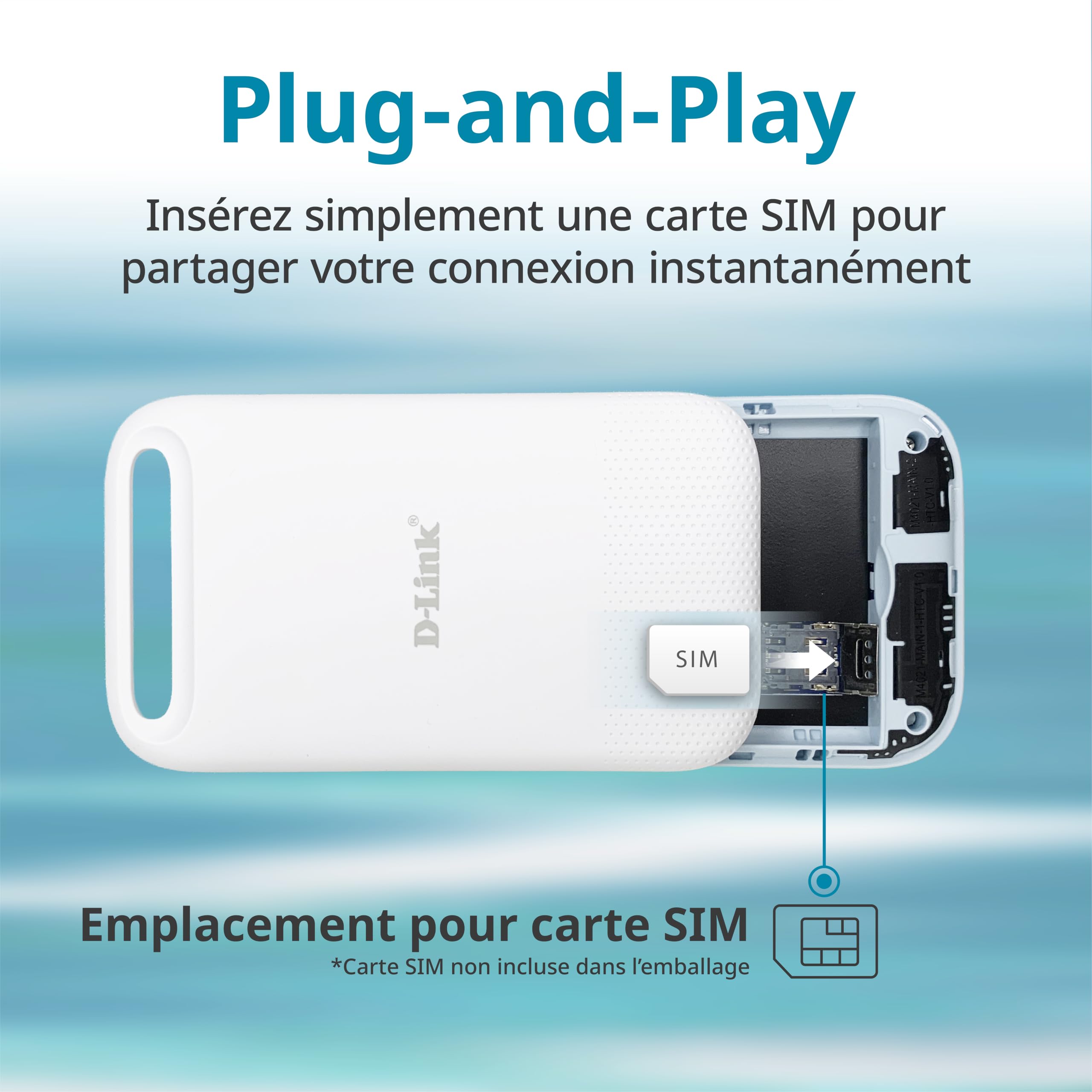 D-Link DWR-933W Hotspot Mobile 4G LTE+ AX600 Wi-FI 6, Routeur SIM Portable | Écran LCD, Wi-Fi Double Bande, Jusqu’à 64 Appareils, Batterie 3000 mAh, USB-C