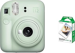 كاميرا فورية ميني 12 انستاكس من فوجي فيلم، أخضر مينت + فيلم كاميرا واحد