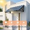 Toldo Fijo de Metal con Marco de Acero Triangular, Toldo de Color Piedra para Entrada de Puerta 52" x 30 3/4", Protector Impermeable para Todo Clima UV Lluvia Nieve para Porche, Ventana, Balcón, Azul 3