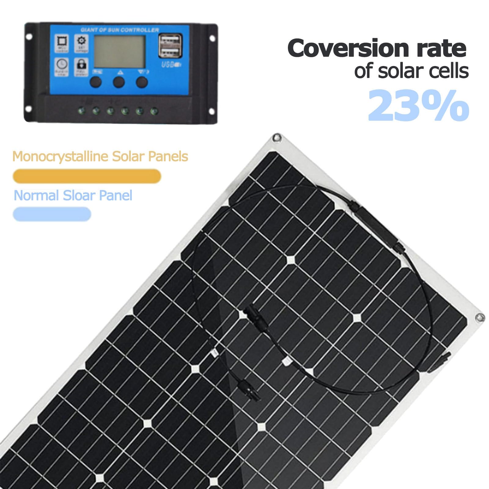Zestaw elastycznych paneli słonecznych 400 W 12 V, elastyczny panel słoneczny z podwójnym panelem i kontrolerem ładowania 40 A do przyczepy kempingowej RV