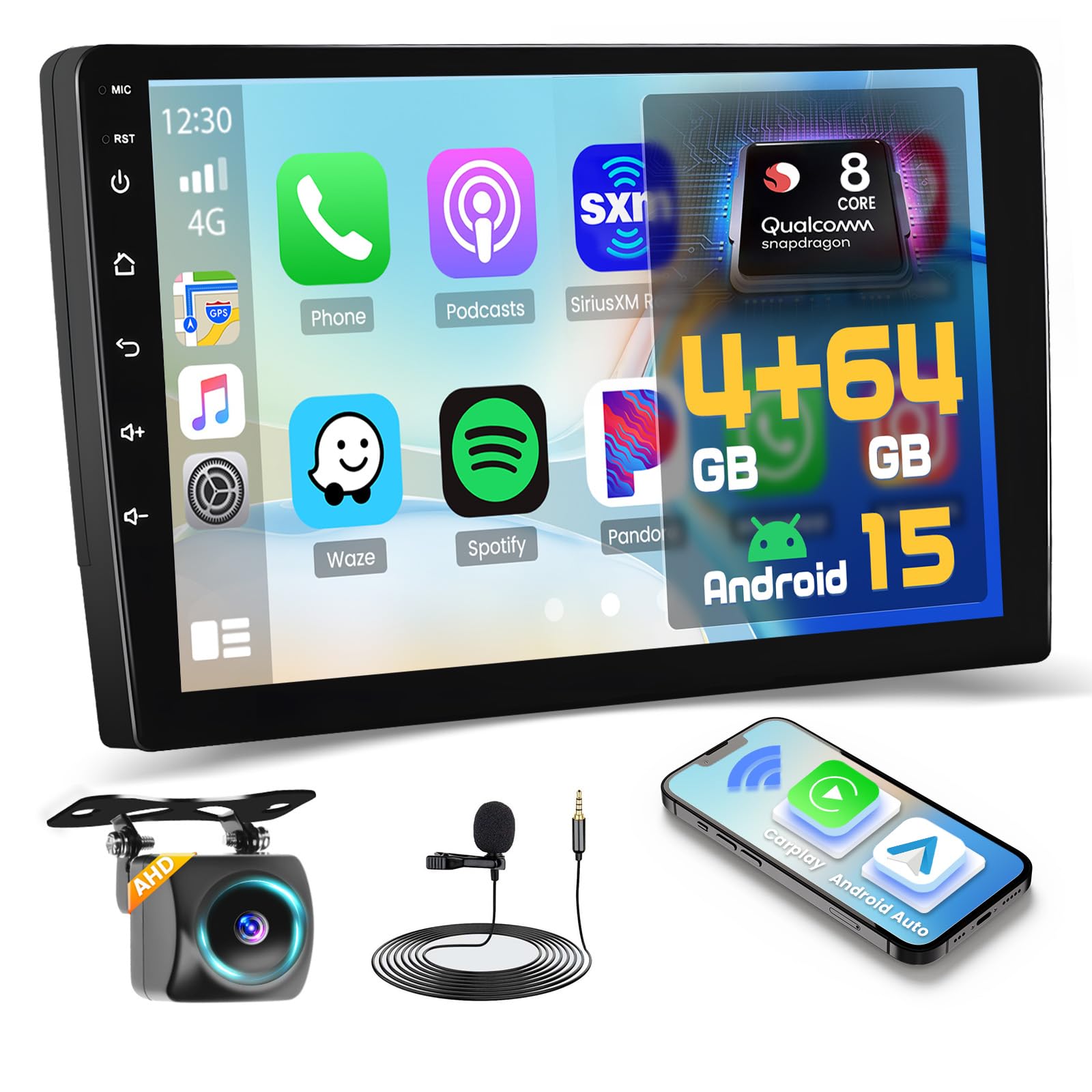 Amazon.com: [8-Core 4+64GB ] 10.1inch Android 15 Double Din Car