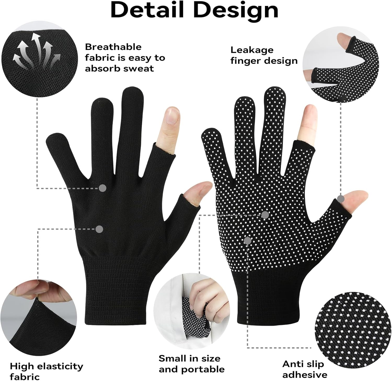 Winter Touchscreen Gloves for Women and Men, Anti-Slip Light Weight Half-Finger Gloves for Hiking, Warm Glove Cycling Driving, Cold Weather, Running, Outdoor Sports, Daily Work - Image 5