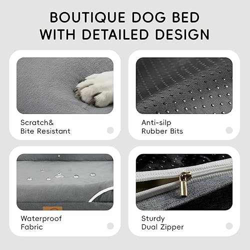 Miniatura 6 de Homemate Cama para perros de tamaño grande 42 x 30 pulgadas, cama ortopédica para perros grandes, cama XL para mascotas al aire libre, suministros