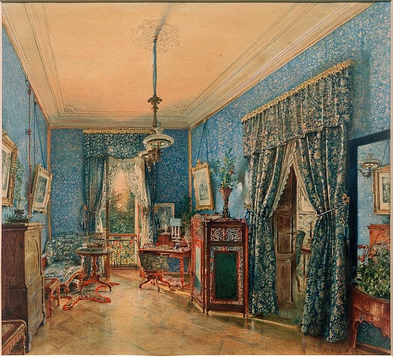 Décoration chambre avec l'impression d'art mural vintage Armoire Bleue 60x90