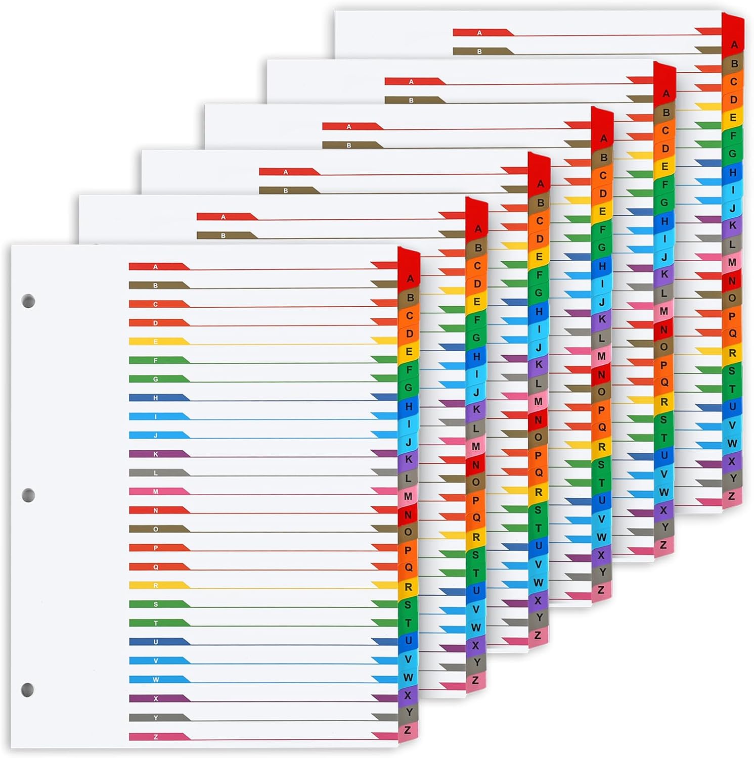 Alphabet Binder Dividers for 3 Ring Binder, COIDEA A-Z Dividers for 3 Ring Binder, Multicolor A-Z Binder Dividers with Customizable Table of Contents Page, ABC Alphabet Tabs for School Office (156)
