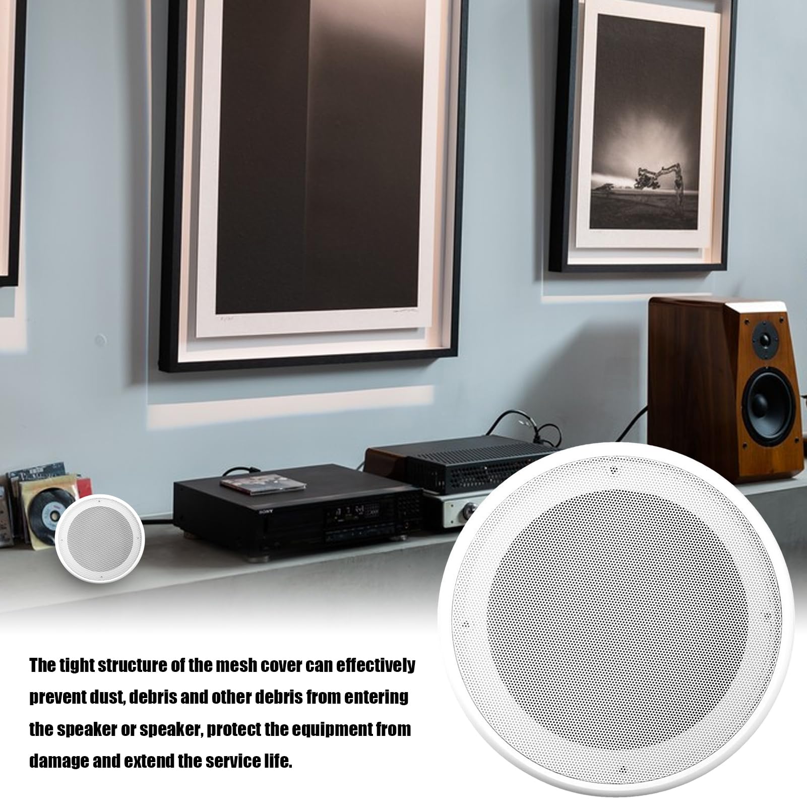 Genérico Cubierta para Parrilla de Altavoz - Parrilla para Altavoz de Techo, Malla para Altavoces a Prueba de Polvo de Metal, Protector para altavooz de Techo para automóvil, parrillaa Protector
