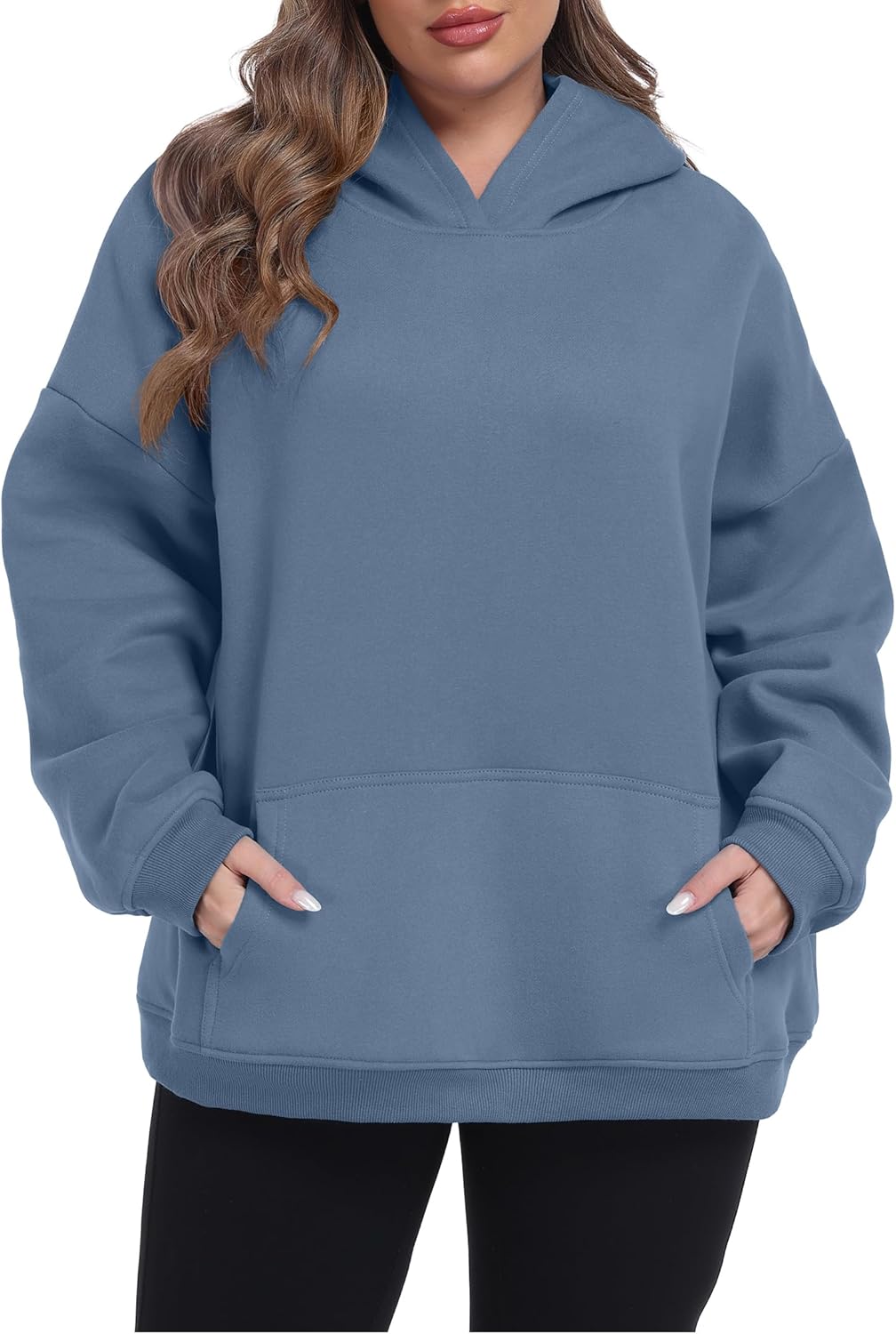 OLRIK Plus Size Hoodie for Women – Fleece-Lined, Kangaroo Pocket