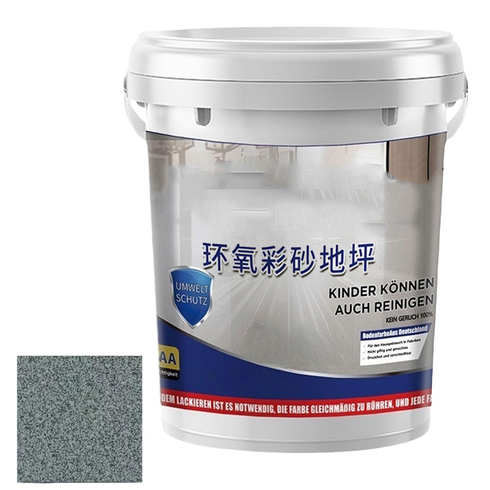 Epoxy Floor Paint, Self Leveling Epoxy Colored Sand Floor Paint, Fast Drying, Stain-Resistant For Concrete Tile Wood Countertop Decorative Finish (Dark Grey, 1KG)