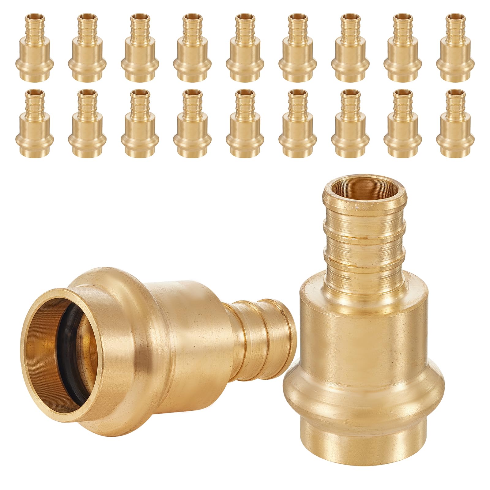 EFIELD 20-Piece 1/2" Brass Push-Fit Coupling & Elbow Fitting Kit - Includes Disconnect Tool