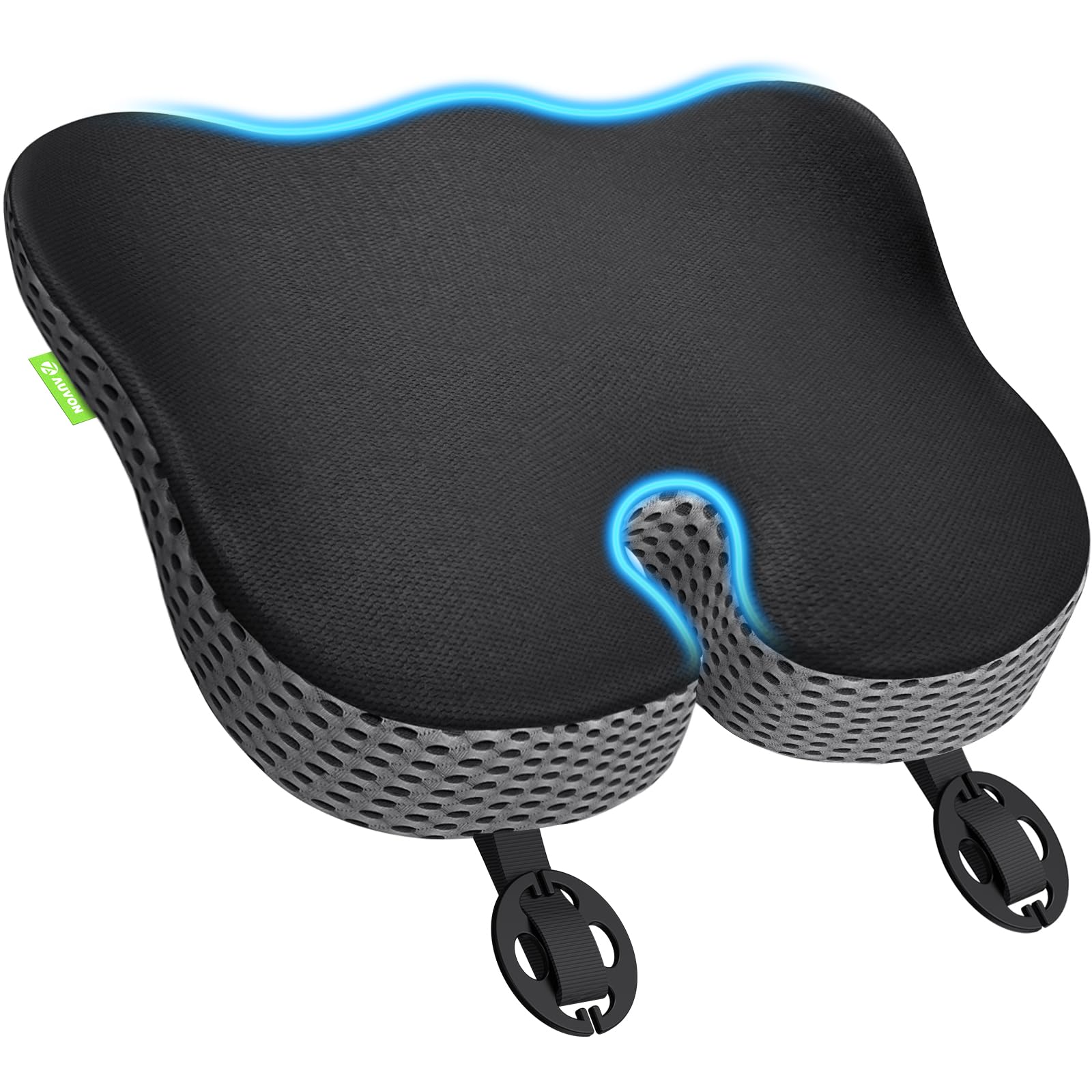 AUVON Wedge Car Seat Cushions for Driving Height Booster & Posture Support, Memory Foam Driver Seat Cushion for Sciatica, Tailbone & Back Relief, Seat Pad with Breathable Fabric & Anti-Slip Base