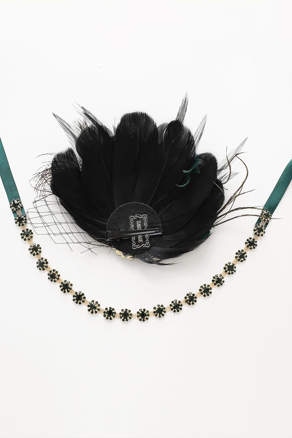 BABEYOND Flapper Headpiece for Women - 1920s Headband Roaring 20s Great Gatsby Accessories Rhinestone Feather Hair Clip - Image 5