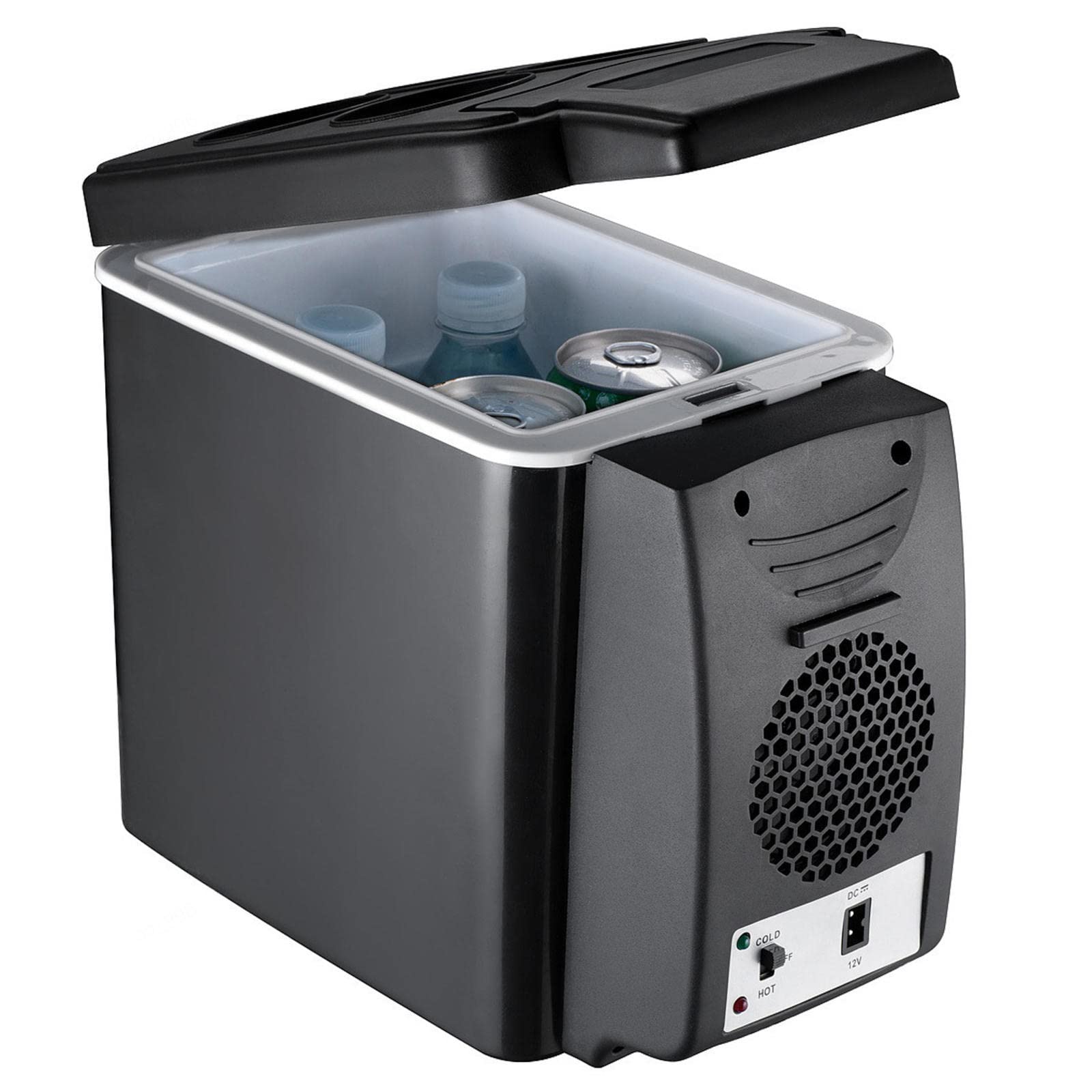Lodówka 12V, Cicha Lodówka Kempingowa Z Zamkiem, Lodówka Kempingowa 12V 240V Do Furgonetki, Kampera, Biura, Akademika, Hotelu, Lodówki Samochodowej, 6L
