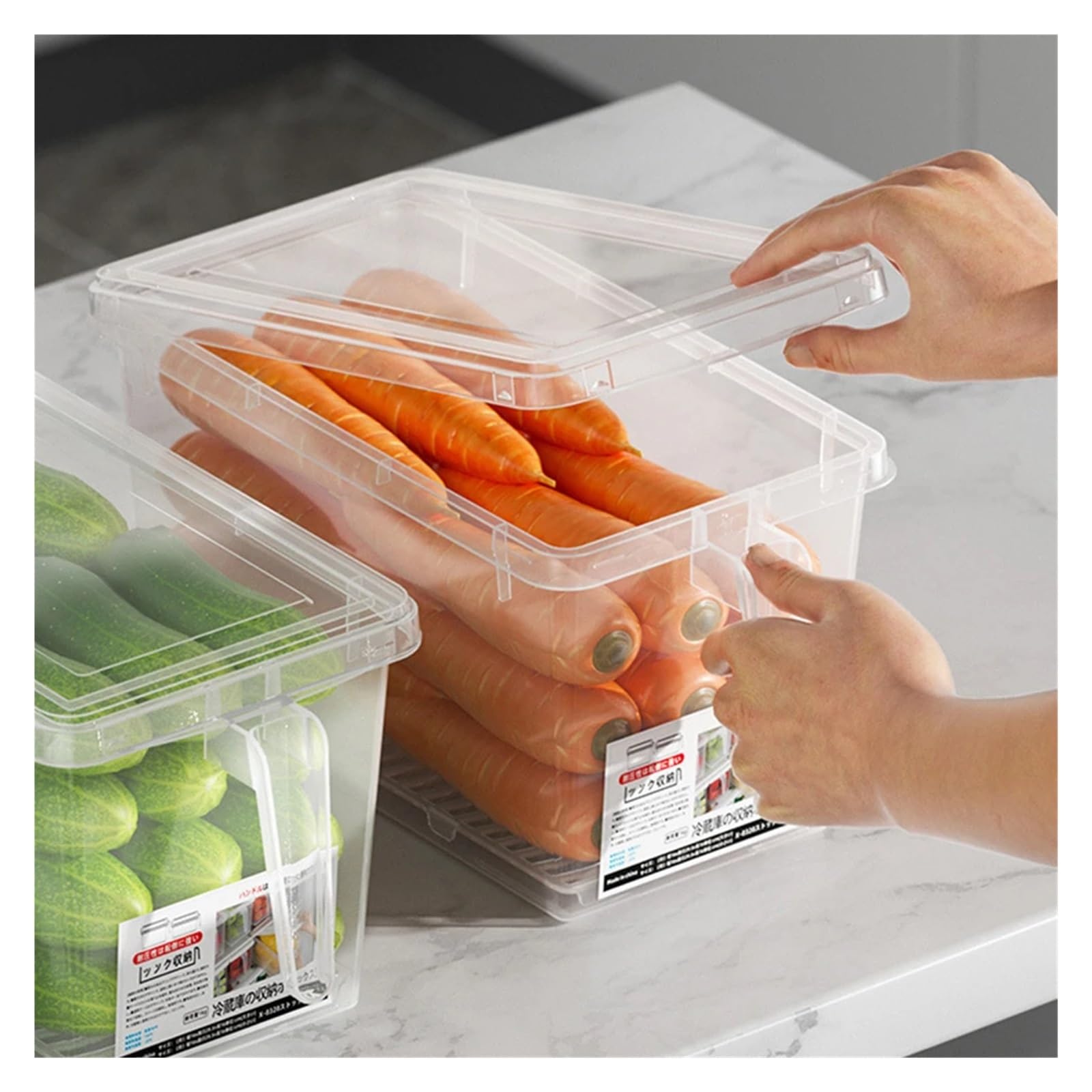 Almacenamiento de cocina Caja de almacenamiento for verduras, huevos, carne, cajón de cocina, organizador de puerta lateral for refrigerador, caja de conservación de alimentos frescos, estante de alma