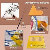 Vista 6 de Tela de Tufting Primaria Grande de 45" x 45" con Cuadrícula Blanca para Pistola de Tufting, Tela Gris de Respaldo de Alfombra Primaria, Tela Monks