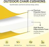 Vista 2 de downluxe - Cojín para asiento, redondo, impermeable, para exteriores e interiores, para patio o jardín, 43 x 41 x 5 cm, amarillo, paquete de 4