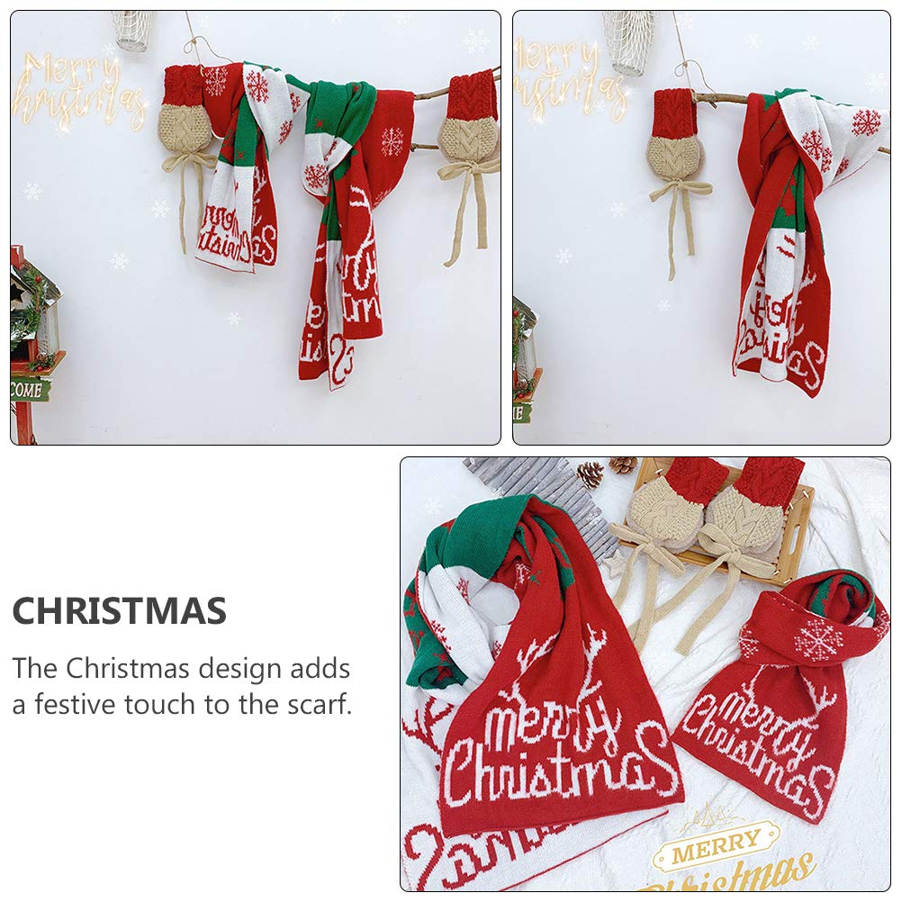 PartyKindom Bufanda De Navidad Tricotada Diseño De Cuerno Para Invierno Accesorio Familiar Cálido y Festivo Adultos