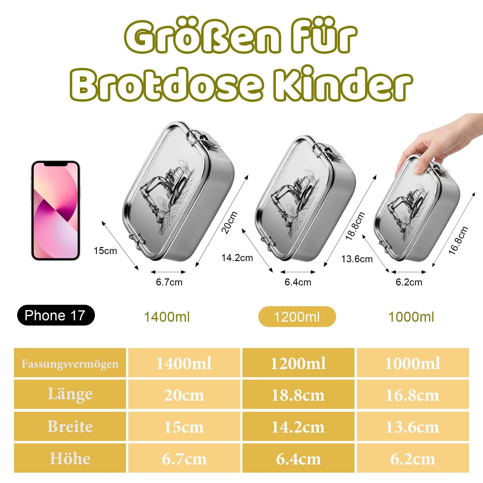 OXYEFEI Brotdose Kinder mit Fächern,Brotdose Edelstahl mit Gabel und Löffel Bunte Buchstabenaufkleber Individuell gestaltbare Namen Geschenk für Jungen und Mädchen (Dinosaurier, 1000ML)