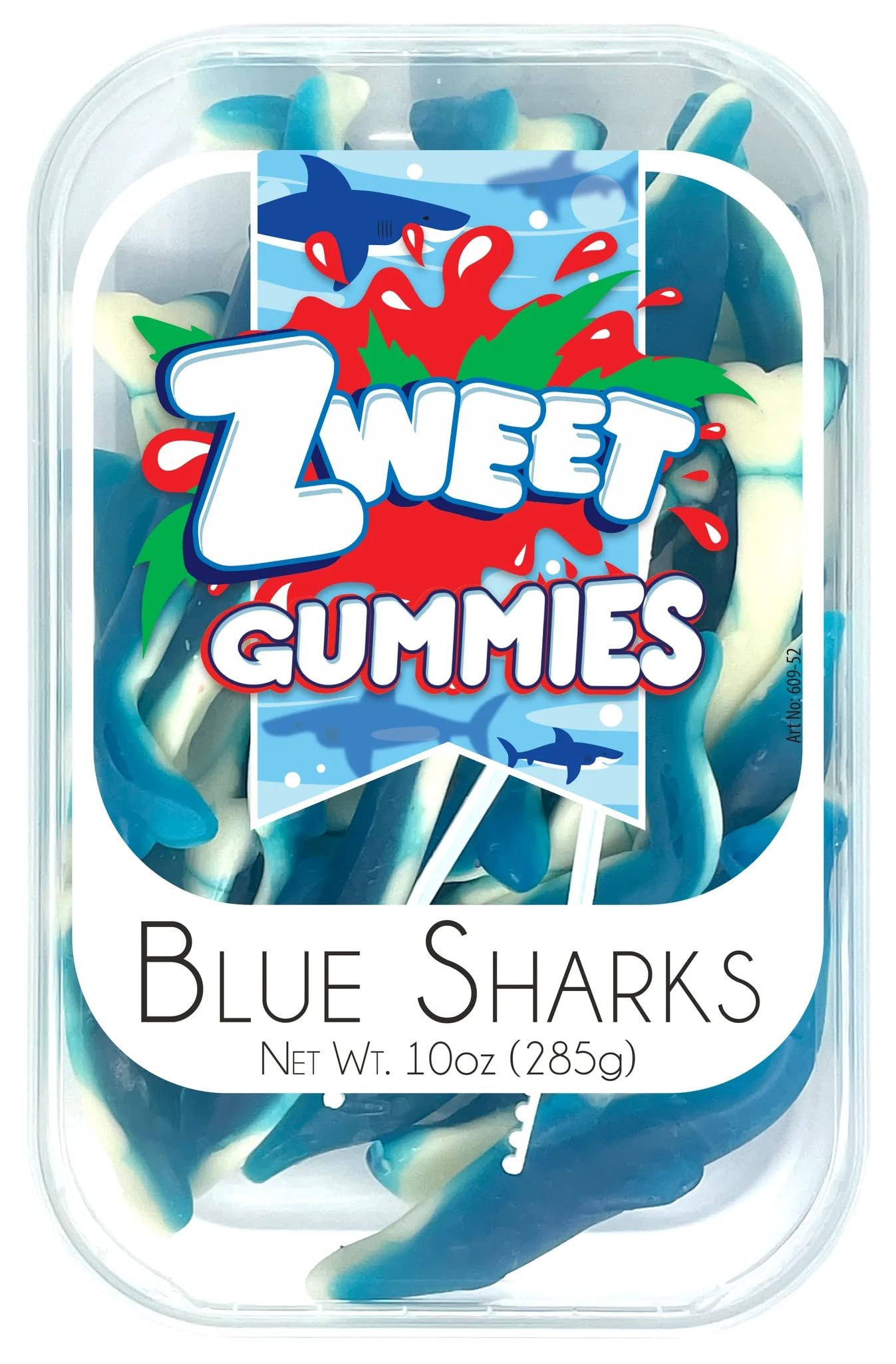 Zweet Gummy Blue Shark Animals - 10 oz. Tub
