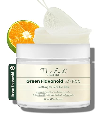 THE LAB BY BLANC DOUX Green Flavonoid 2.5 Toner Pads (90 piezas) - Suave calmante y calmante, infundido con flavonoides y extractos de origen