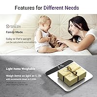 Vista 6 de Ovutek Báscula para peso corporal, báscula digital de baño de 450 libras de alta precisión para personas, pesadora automática para bebés, mascotas