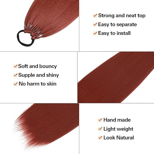 Miniatura 3 de Extensiones de cabello sintético tipo ponyt con banda elástica, extensiones de cola de caballo de cabello natural para mujer, extensiones de cabello