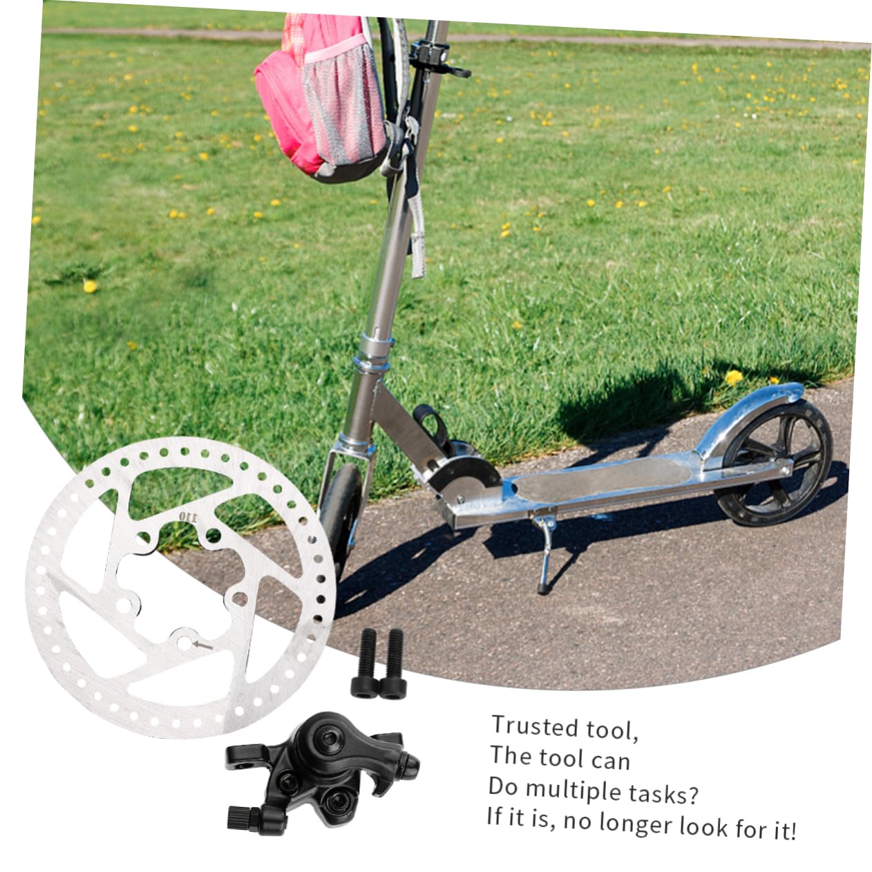 Kit Freno a Disco per Monopattino, Disco Bianco in Metallo | Ricambio per Pezzi Usurati o Rotti, Installazione Semplice, Compatibile Scooter Elettrico M365