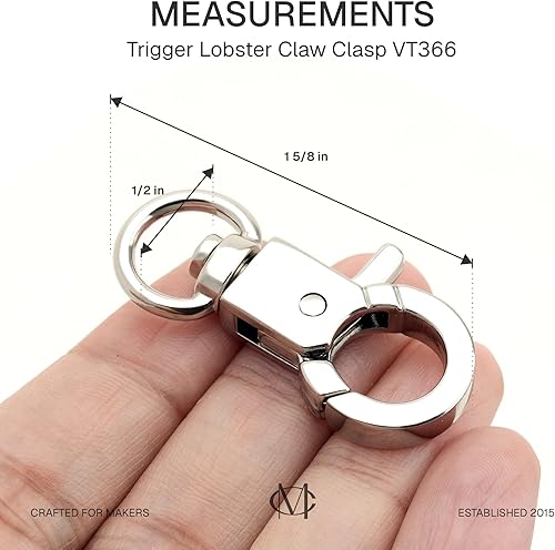 Miniatura 8 de CRAFTMEMORE Gatillo langosta Garra Broche Clip giratorio Gancho Snap Forma Círculo 4pcs VT366 (Oro)