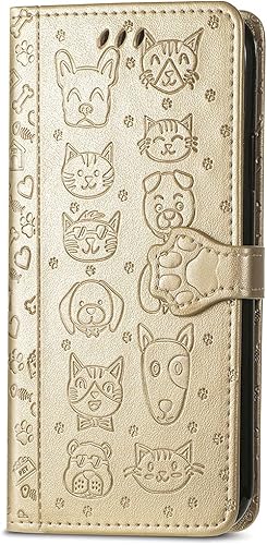 Miniatura 2 de Funda tipo cartera de piel sintética para Moto G Stylus 5G 2023, diseño de perros y gatos con cierre magnético y ranuras para tarjetas de efectivo