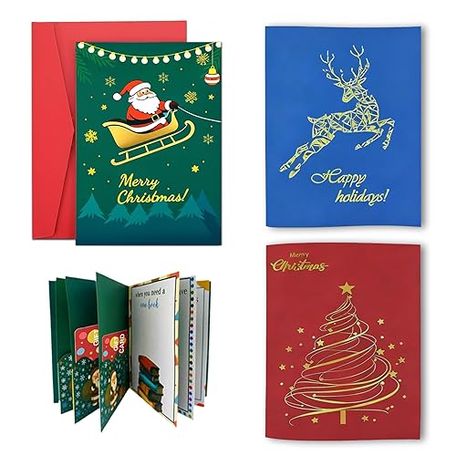 3 Set Gift Card Booklet Christmas Gift Card Book with