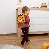 SIGIKID Plecak dziecięcy, plecak do przedszkola: wytrzymały, lekki, odpowiedni dla dzieci, do przedszkola, na wycieczki, czas wolny, dla dzieci w wieku 2-5 lat, 5,2 l, Żółty/lew, 29x26x13 cm