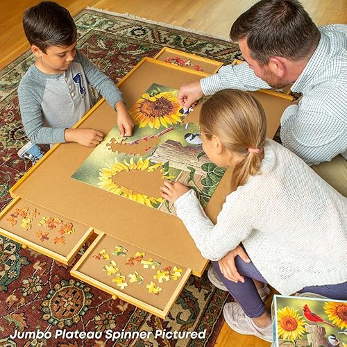 Vista 14 de Mesa de Madera para Rompecabezas de Tamaño Gigante de Bits and Pieces, Superficie de Trabajo de Aglomerado Liso, Cuatro Cajones Deslizantes