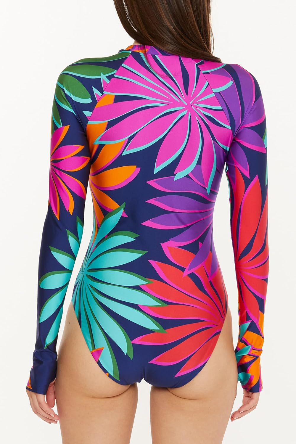 Trina Turk Womens Wailea Zip-up One Piece Swimsuit, Tropical Print, Bathing Suits for Women - Image 2