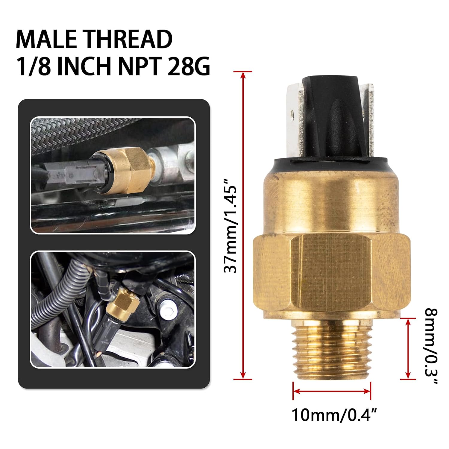 PSLER Motorcycle Hydraulic Brake Stoplight Cable Brake Switch for Touring FLHT FLHR FLHX FLTR Softail FLST FXST Sportster 883 1200 2003-2014 V-Rod VRSC 2007-2014 Replace for 72023-51D/E MC-SLS4