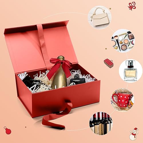 Miniatura 3 de GIFTHOPE Cajas de regalo de Navidad de alta calidad con tapas, cajas de Navidad decorativas para regalos, 12.6 x 7.9 x 4.4 pulgadas, caja de regalo