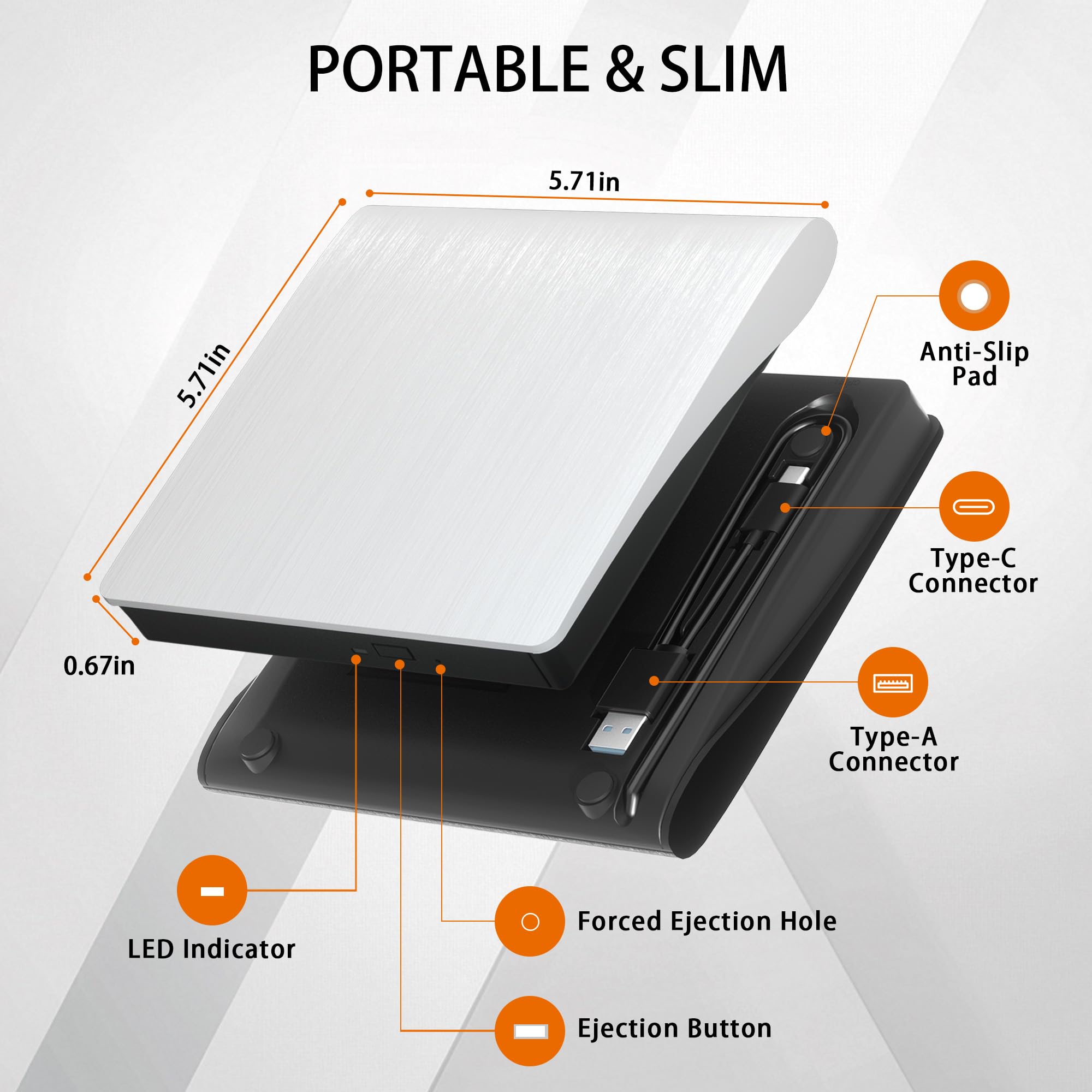External CD/DVD Drive - Play, Burn & Backup! -3