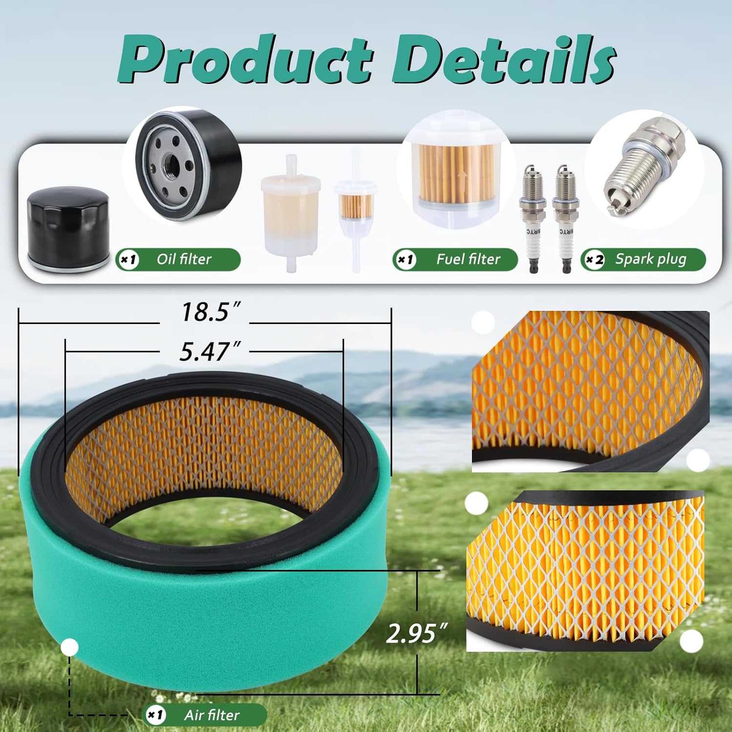 230015 Tune Up Maintenance Service Filter Kit Fit for Miller Bobcat 225 260 Gas Engine for Trailblazer 325 Engine Driven Welder Air Oil Fuel Filter Spark Plug Kit