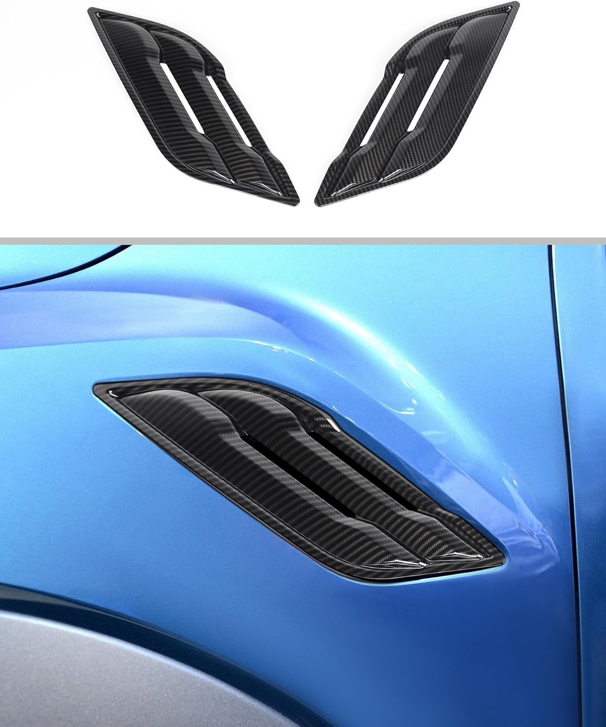 JWWY Carbon Fiber Fender Vent Side Air Conditioning Vent Cover Trim Panel for 2015–2020 Ford F150, Exterior Accessories ABS, 2PCS