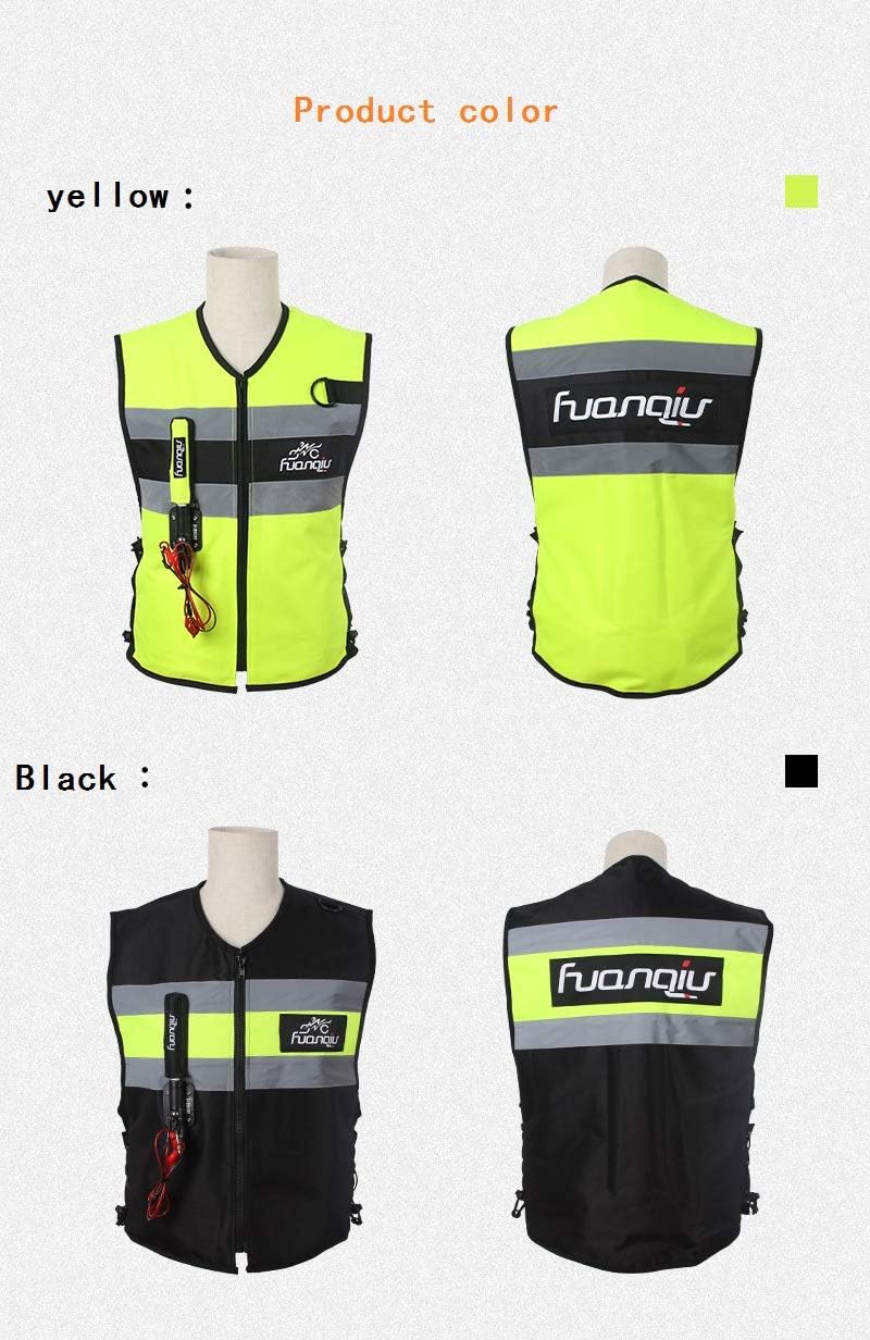 Motorcycle zipper Air-bag Vest Moto Racing Professional Advanced Air Bag system motocross protective airbag (BLACK, XXXL)