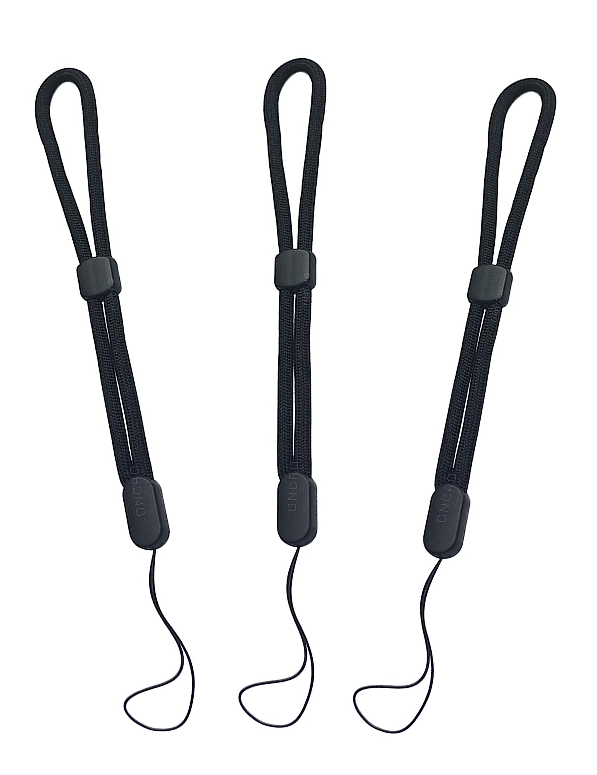 ONCRO Pack of 3 black hand Wrist Lanyards Adjustable strap holder for cell phone Cover case key ring Pen drive Charm grip DIY string cord thread nylon rope charms Wristlet for camera bags speaker-picture-11