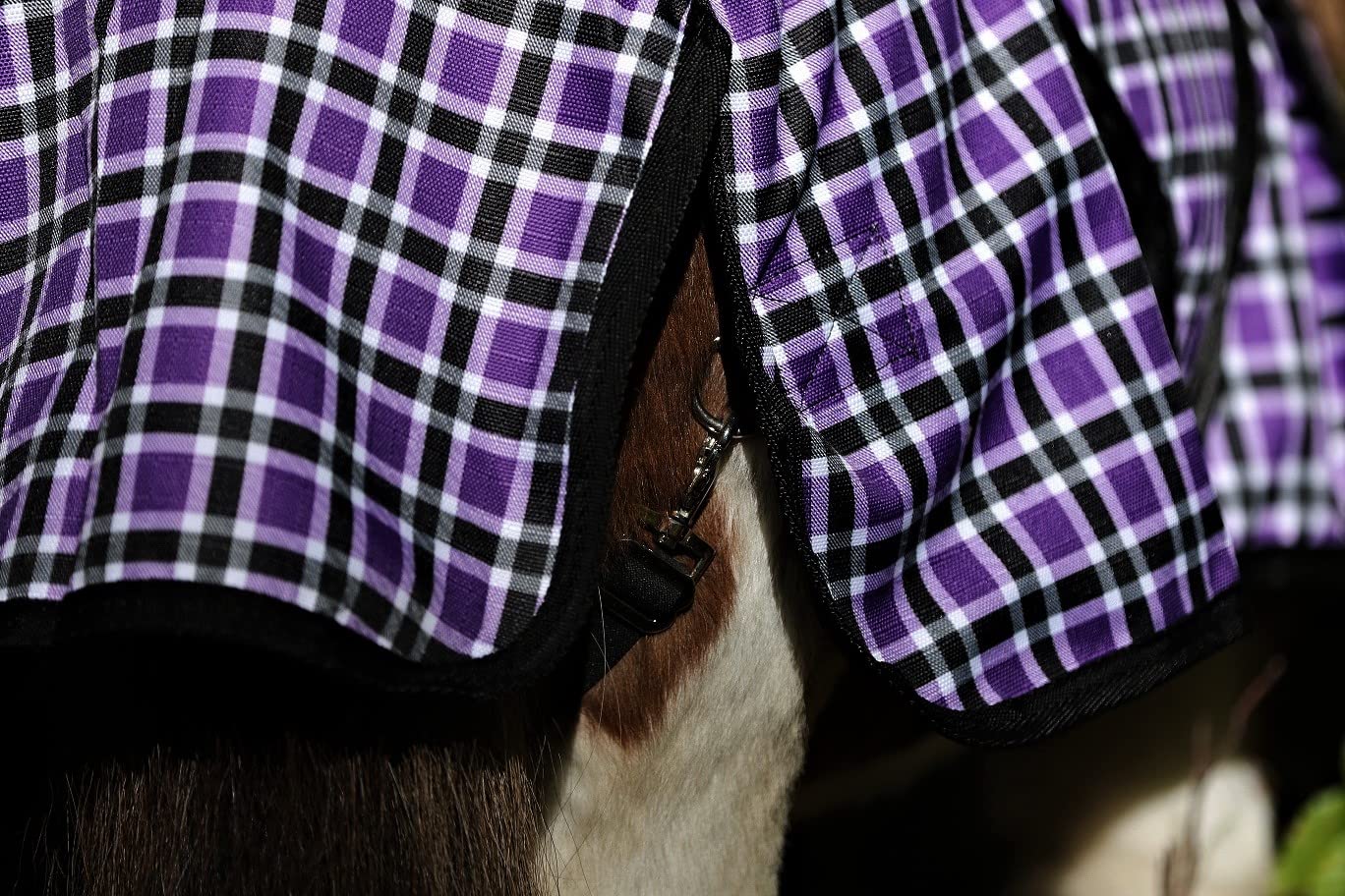 1200 Denier Regendecke Outdoordecke Karo Lila Fleece Lining o Gramm 65 70 75 85 95 100 cm Tysons Minishetty Mini Shetty Minipony (65)