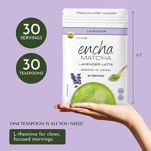 Miniatura 6 de Encha Matcha Latte Polvo  Polvo de matcha de lavanda  Primera cosecha  Macha japonés premium  2.12 oz