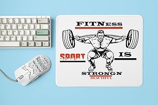 SabFactory-Fitness-Sport-Is-Strong-and-Beautiful-gym-themed-printed-white-gaming-mousepad-20cm-x