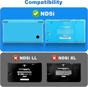 VSEER Crystal Clear Hard Shell Protective Case Cover for Nintendo DSi NDSi, Transparent, Snap-On Design, Slim Profile (Not for Nintendo DSL or DSi XL)