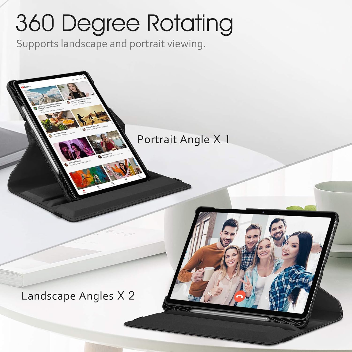 Fintie Rotating Case for Samsung Galaxy Tab S8 2022/Tab S7 2020 11 Inch (Model SM-X700/X706/T870/T875/T878), [Built-in S Pen Holder] 360 Degree Swivel Stand Cover Auto Sleep/Wake, Black