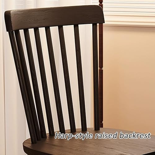 Miniatura 4 de JKGHK - Sillas de comedor de madera, sillas de cocina sin brazos, silla lateral de sala de estar con respaldo hueco a rayas, silla de comedor de