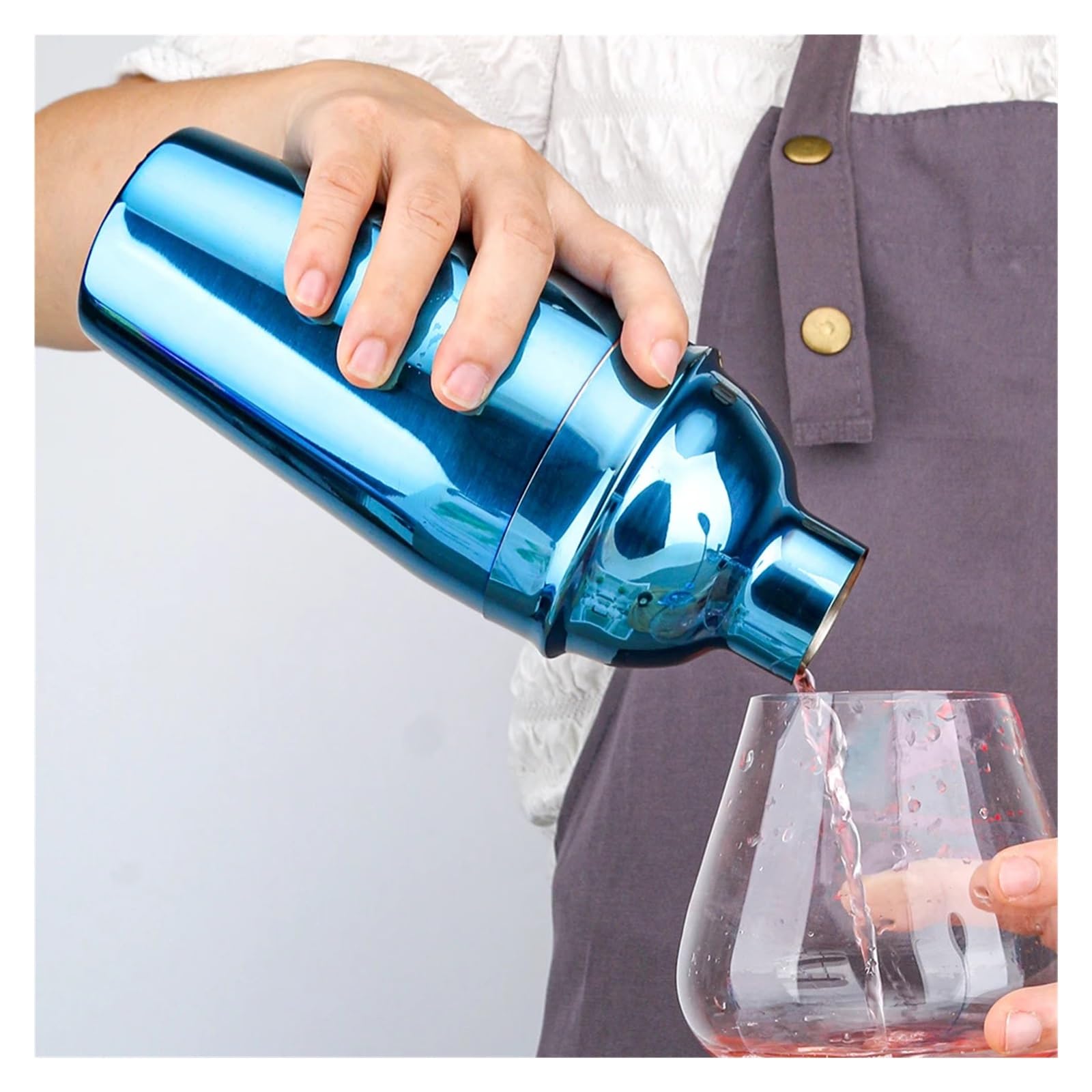 Juego de coctelera 4 Uds. De 20OZ con colador Barman, Barra medidora, Accesorios Cuchara mezcladora